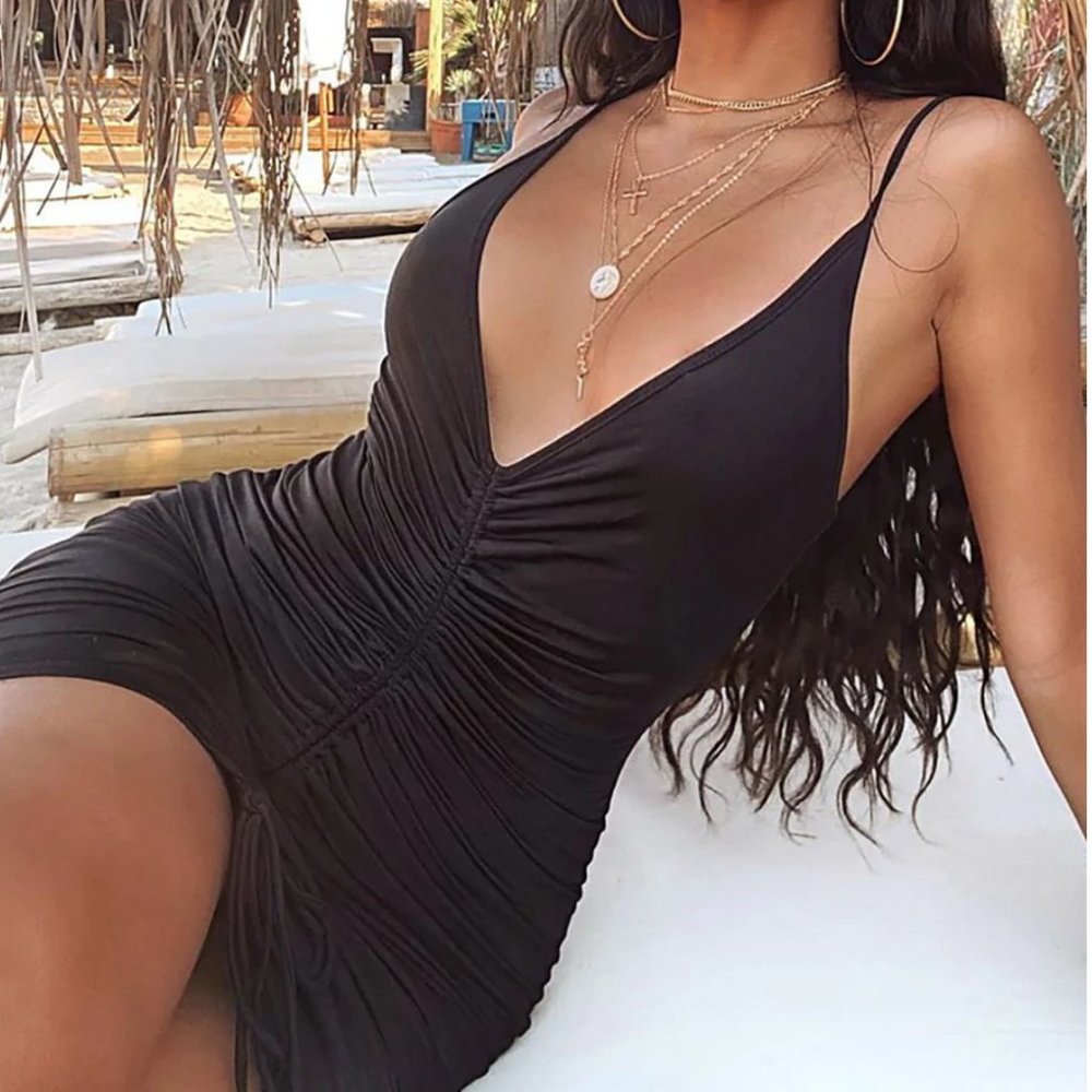 Shanghai Ruched Dress - Black